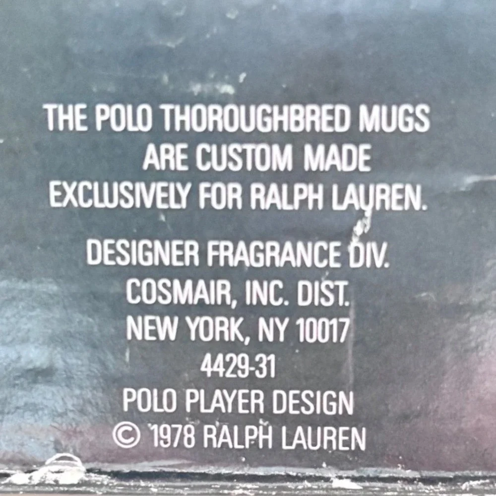 Vintage 1978 Polo Ralph Lauren Thoroughbred Mugs Set of 4 Equestrian 12 Oz Box